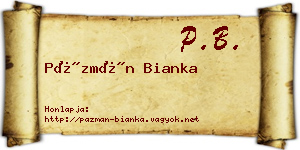 Pázmán Bianka névjegykártya