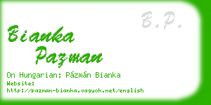 bianka pazman business card
